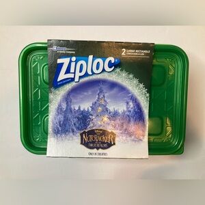 2019 Ziploc Limited Edition Holiday Rectangle Container Green 2 Count 2.25Qt